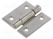 Hinge; Width: 50mm; stainless steel; H: 50mm; for welding ELESA+GANTER