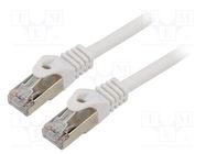 Patch cord; S/FTP; 6a; wire; Cu; LSZH; white; 0.5m; 27AWG; Cablexpert GEMBIRD