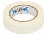 Tape: electrical insulating; W: 15mm; L: 10m; Thk: 0.15mm; white BM GROUP