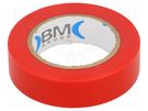 Tape: electrical insulating; W: 15mm; L: 10m; Thk: 0.15mm; red; 200% BM GROUP