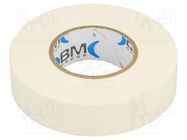 Tape: electrical insulating; W: 19mm; L: 25m; Thk: 0.15mm; white BM GROUP