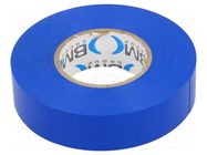 Tape: electrical insulating; W: 19mm; L: 25m; Thk: 0.15mm; blue; 200% BM GROUP
