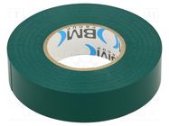 Tape: electrical insulating; W: 19mm; L: 25m; Thk: 0.15mm; green BM GROUP