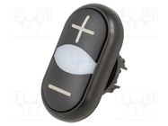 Switch: double; 22mm; Stabl.pos: 1; black; M22-FLED,M22-LED; IP66 EATON ELECTRIC