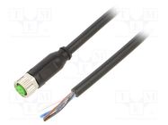 Connection lead; M8; PIN: 4; straight; 1.5m; plug; 30VAC; 4A; PVC 