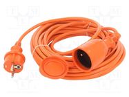 Extension lead; 3x1mm2; Sockets: 1; PVC; orange; 10m; 10A; STANDARD KEL