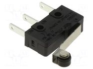 Microswitch SNAP ACTION; 3A/250VAC; with lever (with roller) ECE