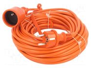 Extension lead; 3x1mm2; Sockets: 1; PVC; orange; 20m; 10A; STANDARD KEL
