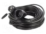 Extension lead; 3x1mm2; Sockets: 1; PVC; black; 30m; 10A; STANDARD KEL
