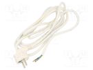 Cable; 3x1.5mm2; CEE 7/7 (E/F) plug angled,wires; PVC; 3.5m; 16A PLASTROL