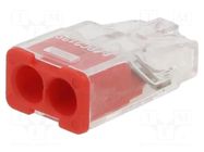 Quick splice; 24A; 450V; spring clamp; red; polycarbonate; 2.5mm2 SIMET