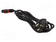 Cable; CEE 7/7 (E/F) plug angled,IEC C13 female angled left SCHAFFNER / TE Connectivity