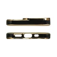 Fashion Case Case for iPhone 13 Pro Max Gold Frame Gel Cover Black, Hurtel