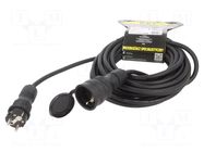 Extension lead; 3x2.5mm2; Sockets: 1; rubber; black; 10m; 16A KEL
