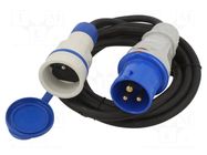 Extension lead; 3x2.5mm2; Sockets: 1; rubber; black; 3m; 16A; EXTREM KEL