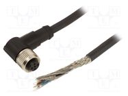 Connection lead; M12; PIN: 5; angled; 2m; plug; 60VAC; 4A; -25÷80°C LAPP