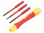 Kit: screwdrivers; insulated,precision; 1kVAC; Size: PH0,PZ0,SL 2 WIHA