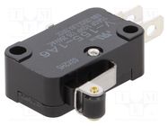 Microswitch SNAP ACTION; 15A/250VAC; with lever (with roller) OMRON Electronic Components