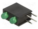 LED; in housing; green; 2.9mm; No.of diodes: 2; 20mA; 60°; 2.2÷2.6V LUMEX