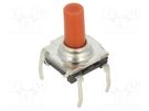 Microswitch TACT; SPST-NO; Pos: 2; 0.01A/32VDC; THT; 1.3N; 9.9mm C&K