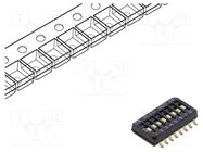 Switch: DIP-SWITCH; Poles number: 8; ON-OFF; 0.1A/50VDC; Pos: 2 TE Connectivity