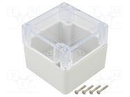 Enclosure: multipurpose; X: 90mm; Y: 90mm; Z: 75mm; ZP; ABS; gasket 