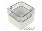 Enclosure: multipurpose; X: 90mm; Y: 90mm; Z: 75mm; ZP; polycarbonate KRADEX