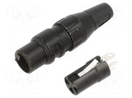 Connector: XLR; plug; female; 15A; 50V; PIN: 3; straight; for cable DELTRON