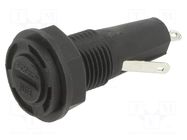 Fuse holder with cover; 5mm; 10A; on panel; black; HTC; 250VAC EATON/BUSSMANN