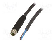 Connection lead; M8; PIN: 3; straight; 1.5m; plug; 50VAC; 4A; PUR MURR ELEKTRONIK