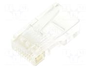 Connector: RJ45; plug; PIN: 8; Cat: 6; unshielded,pass through; 8p8c HSM