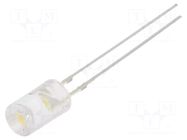 LED; white warm; 5mm; 500÷750mcd; 120°; Front: recessed; 12VDC OPTOSUPPLY