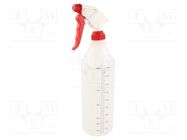 Trigger sprayer; to acids; plastic; 1l MESTO