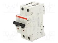 Circuit breaker; 230/400VAC; Inom: 3A; Poles: 2; Charact: D; 6kA ABB