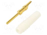 Connector: 1mm banana; plug; white; 60VDC; 6A; soldered; L: 19mm STÄUBLI