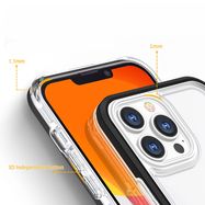 Clear 3in1 case for iPhone 14 Pro Max silicone cover with frame blue, Hurtel