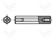 Screwed spacer sleeve; polyamide; M2,5; 15mm; black; BN 7372 BOSSARD