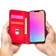 Magnet Card Case case for iPhone 14 flip cover wallet stand red, Hurtel