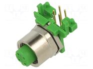 PIN: 4; female; for panel mounting,on PCBs,front side nut HARTING