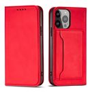 Magnet Card Case case for iPhone 14 Pro Max flip cover wallet stand red, Hurtel