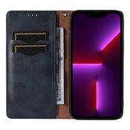 Magnet Strap Case Case for iPhone 14 Flip Wallet Mini Lanyard Stand Blue, Hurtel