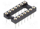 7+7 Pos. Female DIL Vertical Throughboard IC Socket HARWIN