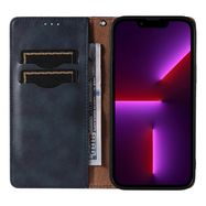 Magnet Strap Case iPhone 14 Pro Flip Wallet Mini Lanyard Stand Blue, Hurtel