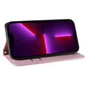 Magnet Strap Case Case for iPhone 14 Pro Flip Wallet Mini Lanyard Stand Pink, Hurtel
