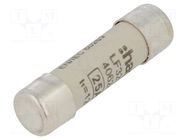 Fuse: fuse; 25A; 500VAC; gG; cylindrical,industrial; 10x38mm HAGER