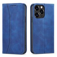 Magnet Fancy Case case for iPhone 14 Pro Max cover with flip wallet stand blue, Hurtel