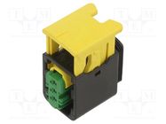 Connector: automotive; female; plug; for cable; PIN: 3; green; IP67 TE Connectivity