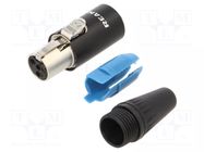 Connector: XLR mini; plug; female; 5A; 500V; PIN: 4; straight; 24AWG REAN