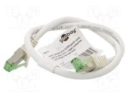 Patch cord; S/FTP; Cat 8.1; stranded; Cu; LSZH; white; 0.5m; 26AWG Goobay