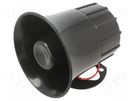 Sound transducer: siren; dynamic; 1 tone; 1300mA; Ø: 105mm; 12VDC 
